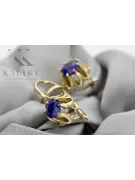 14K жълто злато 14K (585) Sapphire Обеци vec092y Руски Съветски СССР Винтидж бижута Ар-деко style