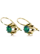 14 Karat Gelbgold 14K (585) Emerald ohrringe vec092y Russisch Sowjetisch UdSSR Vintage Art Deco style