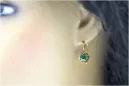 14k κίτρινο χρυσό 14K (585) Emerald Σκουλαρίκια vec092y Russian Soviet USSR Vintage Jewlery Art Deco style