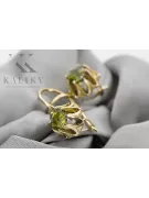 14k κίτρινο χρυσό 14K (585) Yellow Peridot Σκουλαρίκια vec092y Russian Soviet USSR Vintage Jewlery Art Deco style