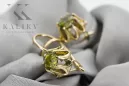 14k geltonas auksas 14K (585) Yellow Peridot auskarai vec092y Rusų Tarybinis TSRS Vintage Art Deco style