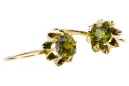 14К жовте золото 14K (585) Yellow Peridot Сережки vec092y Російський Радянський СРСР Вінтаж прикраси Ар-деко style