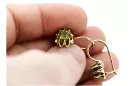 14k geltonas auksas 14K (585) Yellow Peridot auskarai vec092y Rusų Tarybinis TSRS Vintage Art Deco style