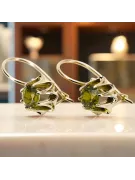14k žluté zlato 14K (585) Yellow Peridot náušnice vec092y Russian Soviet USSR Vintage Jewlery Art Deco style