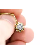 14 Karat Gelbgold 14K (585) Zircon ohrringe vec092y Russisch Sowjetisch UdSSR Vintage Schmuck Art Deco style