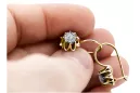 14-ка/желтое золото 14K (585) Zircon Серьги vec092y Русский Советский СССР Винтаж украшения Ар-деко style