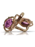 Vintage rose pink 14k 585 gold amethyst earrings vec033 Russian Soviet style