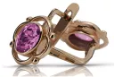 Vintage rose pink 14k 585 gold amethyst Ohrringe vec033 Russische sowjetische Stil