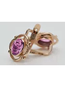 Vintage rose pink 14k 585 gold amethyst Ohrringe vec033 Russische sowjetische Stil