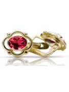 14 كارت من الذهب الأصفر 14K (585) Ruby أقراط vec033y روسي سوفيتي الاتحاد السوفيتي أسلوب فينتاج آرت ديكو style