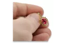 14K жълто злато 14K (585) Ruby Обеци vec033y Руски Съветски СССР Винтидж бижута Ар-деко style