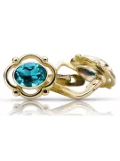 14 كارت من الذهب الأصفر 14K (585) Aquamarine أقراط vec033y روسي سوفيتي الاتحاد السوفيتي مجوهرات فينتاج آرت ديكو style