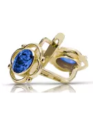 14 كارت من الذهب الأصفر 14K (585) Sapphire أقراط vec033y روسي سوفيتي الاتحاد السوفيتي مجوهرات فينتاج آرت ديكو style