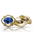 Yellow 14k gold 14K (585) Sapphire earrings vec033y Russian Soviet USSR Vintage style Art Deco style