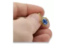 14 كارت من الذهب الأصفر 14K (585) Sapphire أقراط vec033y روسي سوفيتي الاتحاد السوفيتي مجوهرات فينتاج آرت ديكو style