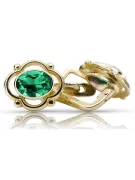 14K жълто злато 14K (585) Emerald Обеци vec033y Руски Съветски СССР Винтидж стил Ар-деко style