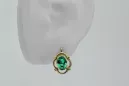 Aur galben 14K 14K (585) Emerald cercei vec033y Rusesc Sovietic URSS Stil Vintage Art Deco style