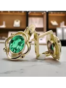 14 Karat Gelbgold 14K (585) Emerald ohrringe vec033y Russisch Sowjetisch UdSSR Vintage Art Deco style
