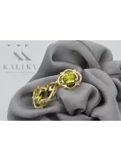 Oro amarillo de 14 quilates 14K (585) Yellow Peridot pendientes vec033y Ruso Soviético URSS Joyería vintage Art Deco style