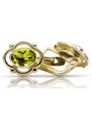 14k κίτρινο χρυσό 14K (585) Yellow Peridot Σκουλαρίκια vec033y Russian Soviet USSR Vintage craft Art Deco style