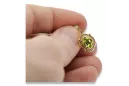 14k κίτρινο χρυσό 14K (585) Yellow Peridot Σκουλαρίκια vec033y Russian Soviet USSR Vintage craft Art Deco style
