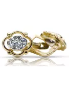 14К жовте золото 14K (585) Zircon Сережки vec033y Російський Радянський СРСР Вінтаж стиль Ар-деко style