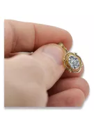 Yellow 14k gold 14K (585) Zircon earrings vec033y Russian Soviet USSR Vintage Art Deco style