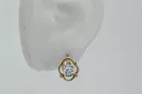 14k κίτρινο χρυσό 14K (585) Zircon Σκουλαρίκια vec033y Russian Soviet USSR Vintage craft Art Deco style