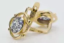 14k žlté zlato 14K (585) Zircon náušnice vec033y Russian Soviet USSR Vintage craft Art Deco style