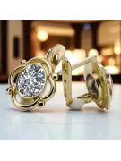 14K жълто злато 14K (585) Zircon Обеци vec033y Руски Съветски СССР Винтидж стил Ар-деко style