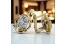 14К жовте золото 14K (585) Zircon Сережки vec033y Російський Радянський СРСР Вінтаж стиль Ар-деко style
