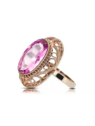 Rose 14k Red Pink Gold 585 Alexandrite Ring Vrc374r Ruský sovětský vintage styl