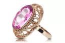 Rose 14k Red Pink Gold 585 Alexandrite Anillo VRC374R Estilo Vintage Soviético Ruso