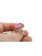 Rose 14K roșu roz de aur 585 alexandrite inel vRc374r rus sovietic stil de vintage