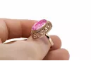 Rose 14k Rotes Rosa Gold 585 Alexandrite Ring VRC374R Russischer sowjetischer Vintage-Stil