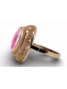 Rose 14k Red Pink Gold 585 Alexandrite Anillo VRC374R Estilo Vintage Soviético Ruso