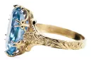 خاتم Aquamarine 8 كارت من الذهب الأصفر أسلوب فينتاج vrc084x-aq Art Deco أسلوب فينتاج آرت ديكو سوفيتي