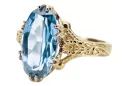 Vintage craft Ring Aquamarine 8K žluté zlato vrc084x-aq Art Deco