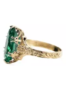 Or jaune 8 carats Emerald Anneau Bijoux vintage vrc084x-em Art Deco Style russe soviétique URSS