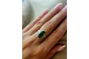 Anillo Estilo vintage Emerald Oro amarillo de 8 quilates vrc084x-em Art Deco Estilo ruso soviético URSS