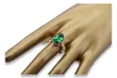 Ring Vintage Emerald 8K Gelbgold vrc084x-em Art Deco Russischer sowjetischer UdSSR Stil