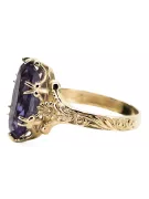 Vintage style Ring Alexandrite 8K žlté zlato vrc084x-ax Art Deco