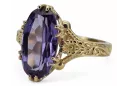Artisanat vintage Anneau Alexandrite Or jaune 8 carats vrc084x-ax Art Deco Style soviétique russe URSS