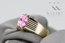Žiedas Vintažiniai papuošalai Amethyst 14k geltonas auksas vrc007y-am Art Deco SSRS vintažo papuošalai, rusiškas stilius