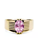 14K жълто злато Amethyst Пръстен Винтидж стил vrc007y-am Art Deco Винтидж бижута от СССР, руски стил