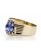 Or jaune 14 carats Alexandrite Anneau Vintage vrc007y-ax Art Deco Style soviétique russe URSS