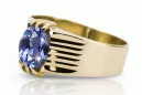 Or jaune 14 carats Alexandrite Anneau Vintage vrc007y-ax Art Deco Style soviétique russe URSS