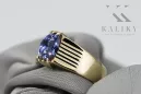 Vintažiniai amatai Žiedas Alexandrite 14k geltonas auksas vrc007y-ax Art Deco Sovietinis rusiškas SSRS stilius