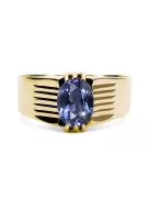 Vintage Schmuck Ring Alexandrite 14 Karat Gelbgold vrc007y-ax Art Deco Sowjetischer russischer UdSSR Stil