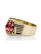 Anillo Ruby Oro amarillo de 14 quilates Joyería vintage vrc007y-rb Art Deco Estilo URSS soviético ruso